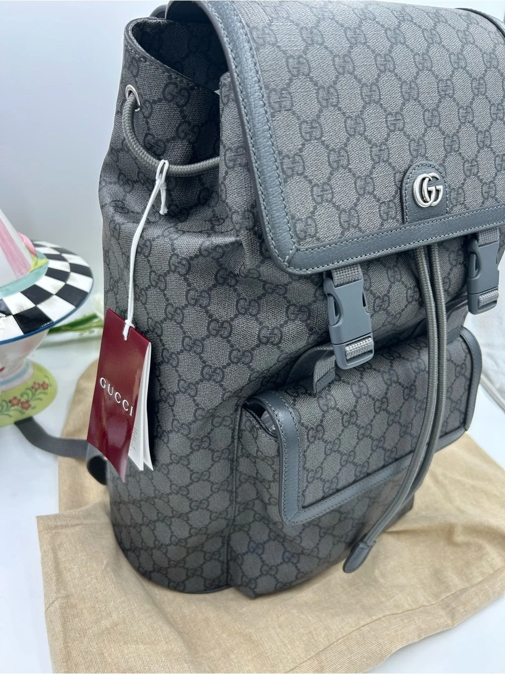 Unisex, Gucci, GG Supreme canvas backpack made in Italy NWT